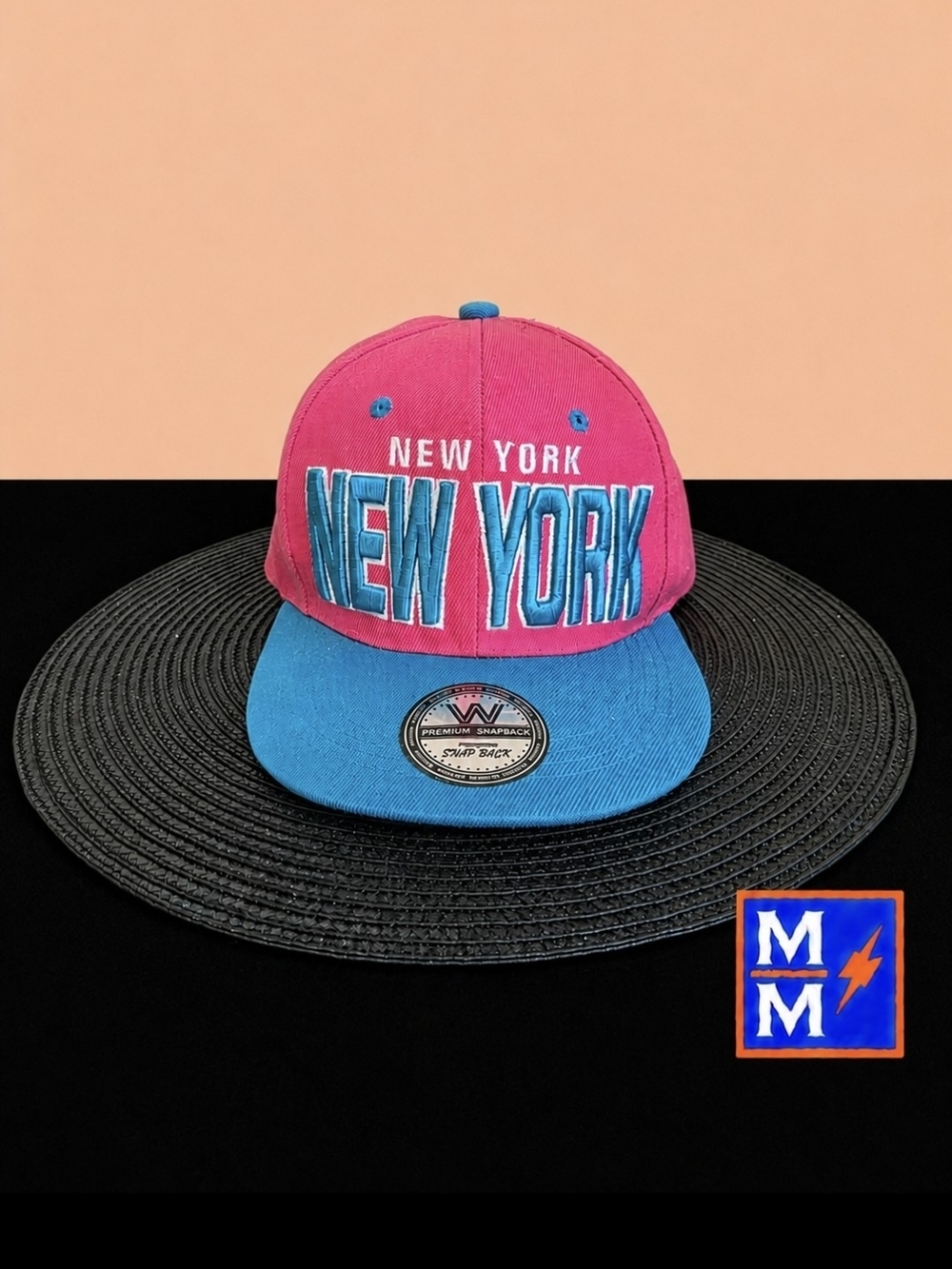 New York Pink & Teal Snapback Hat Adjustable Flat Bill Cap NWT